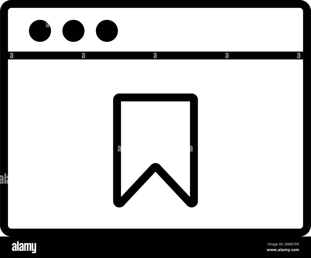 Icona finestra e segnalibro. Segnalibro browser. Vettore modificabile. Illustrazione Vettoriale