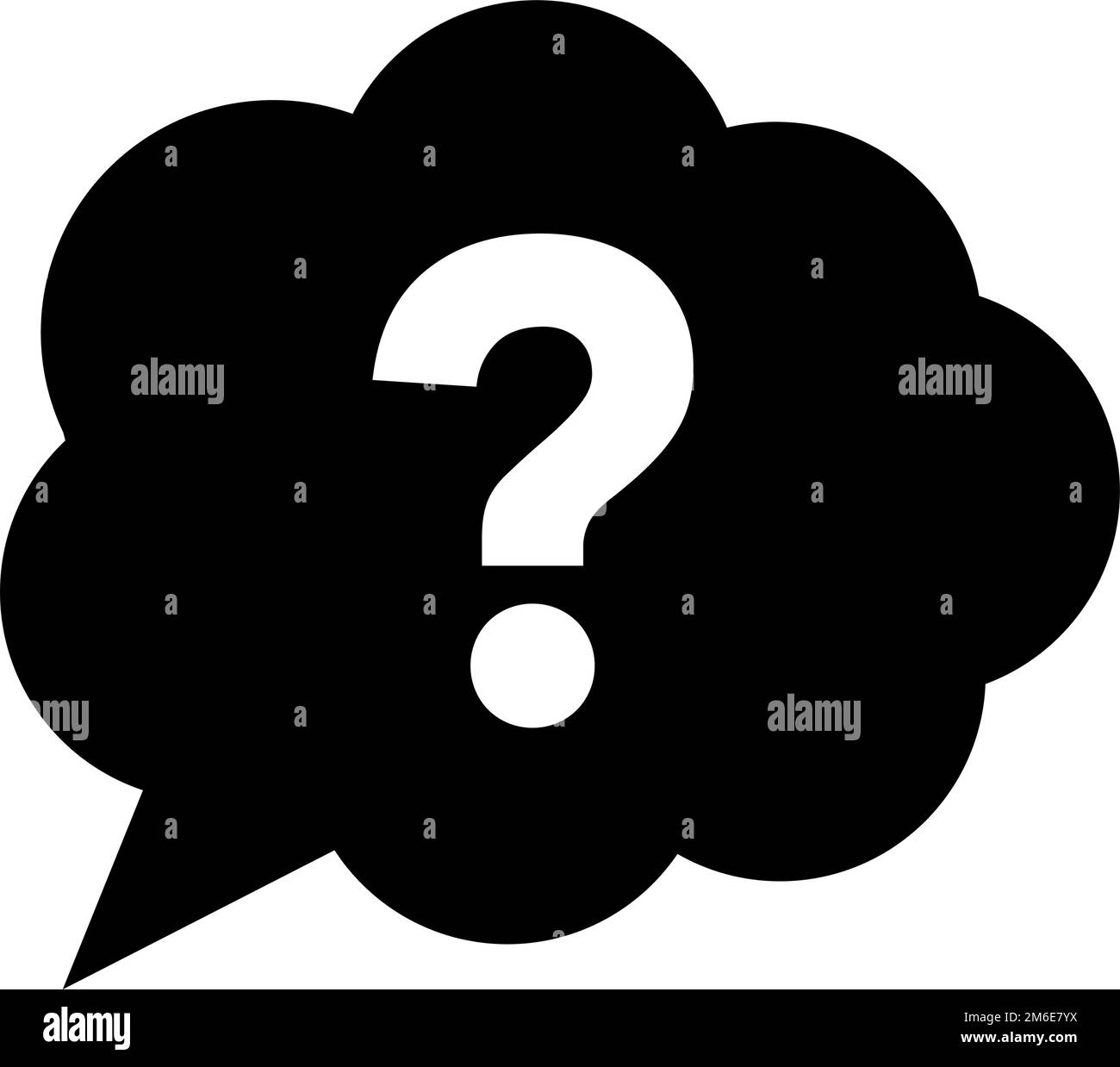 Icona della silhouette della bollatura della domanda. Domanda. Domande frequenti. Idee e pensieri. Vettore modificabile. Illustrazione Vettoriale