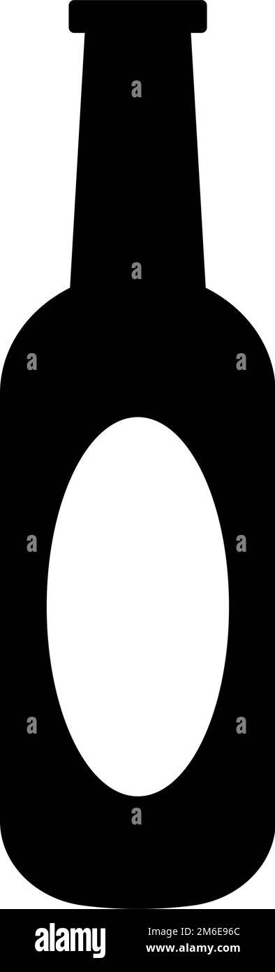 Icona della silhouette della bottiglia di alcool. Liquore. Vettore modificabile. Illustrazione Vettoriale