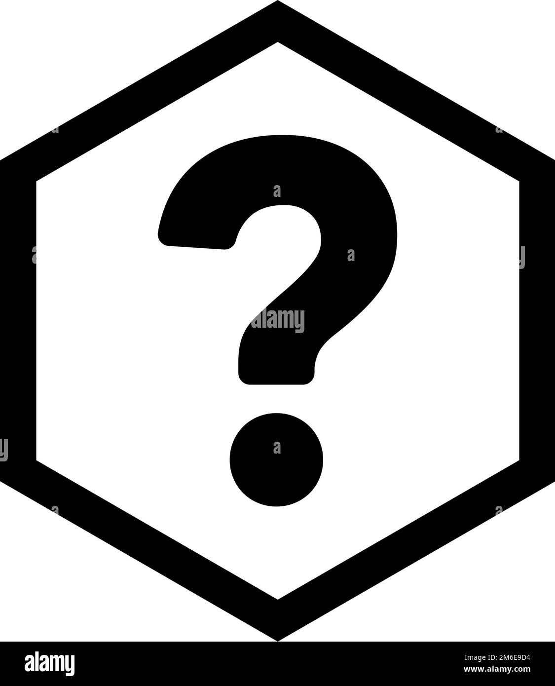 Simbolo di domanda esagonale. Domande frequenti. Vettore modificabile. Illustrazione Vettoriale