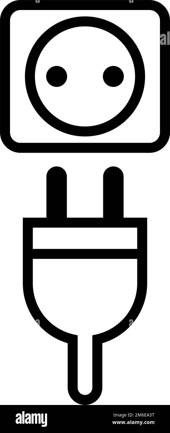Icona presa e plug-in. Spina di carica. Vettore modificabile. Illustrazione Vettoriale