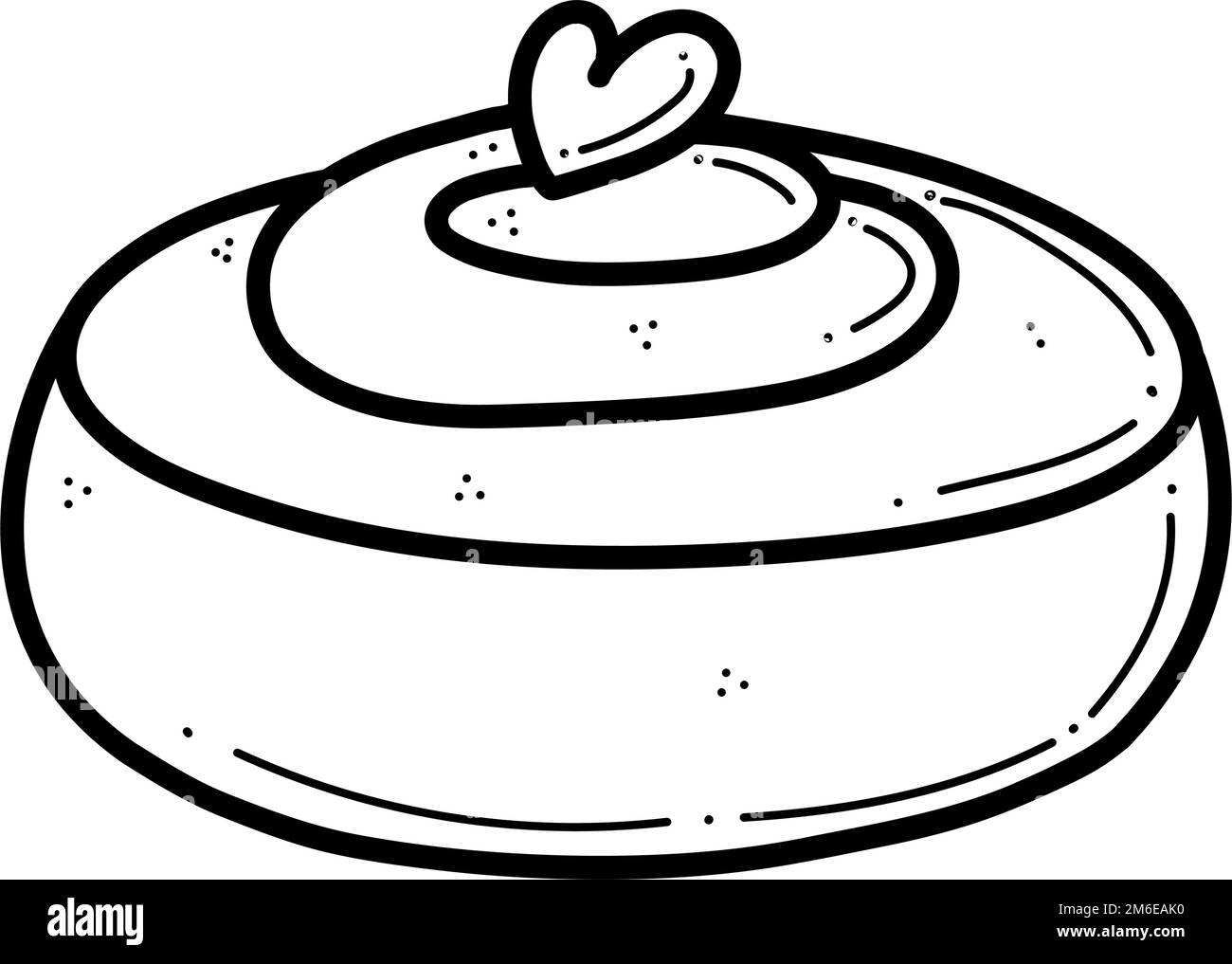 Illustrazione vettoriale disegnata a mano del rotolo di cannella. Pasta di pasta per pasticceria per il design di panetteria, menu e decor del cafe' Illustrazione Vettoriale