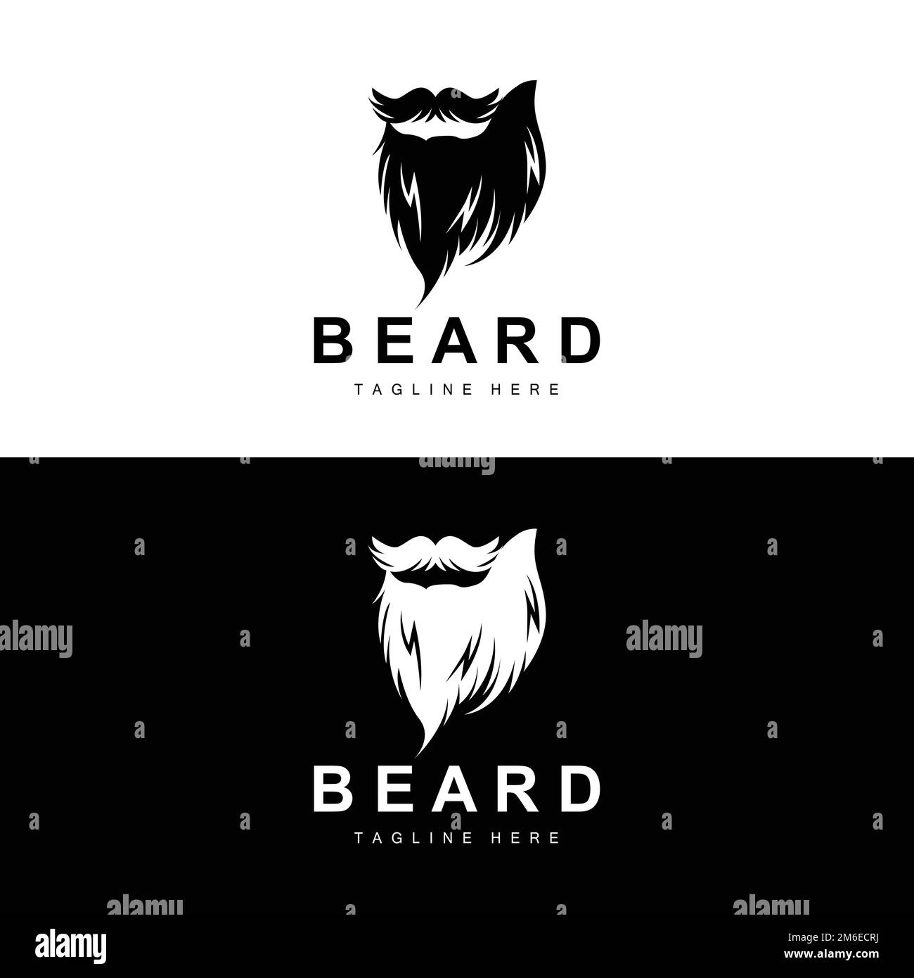 Beard Logo, Barbiere Vector, Design per l'aspetto maschile, Barbiere, capelli, Moda Illustrazione Vettoriale