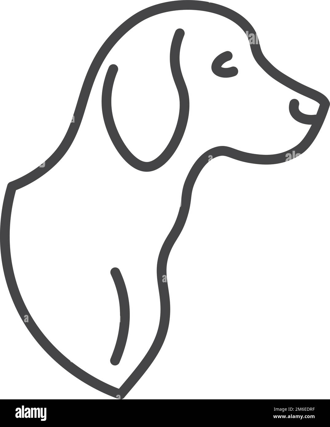 Icona Dog line. Disegno della testa animale. Logo PET Illustrazione Vettoriale