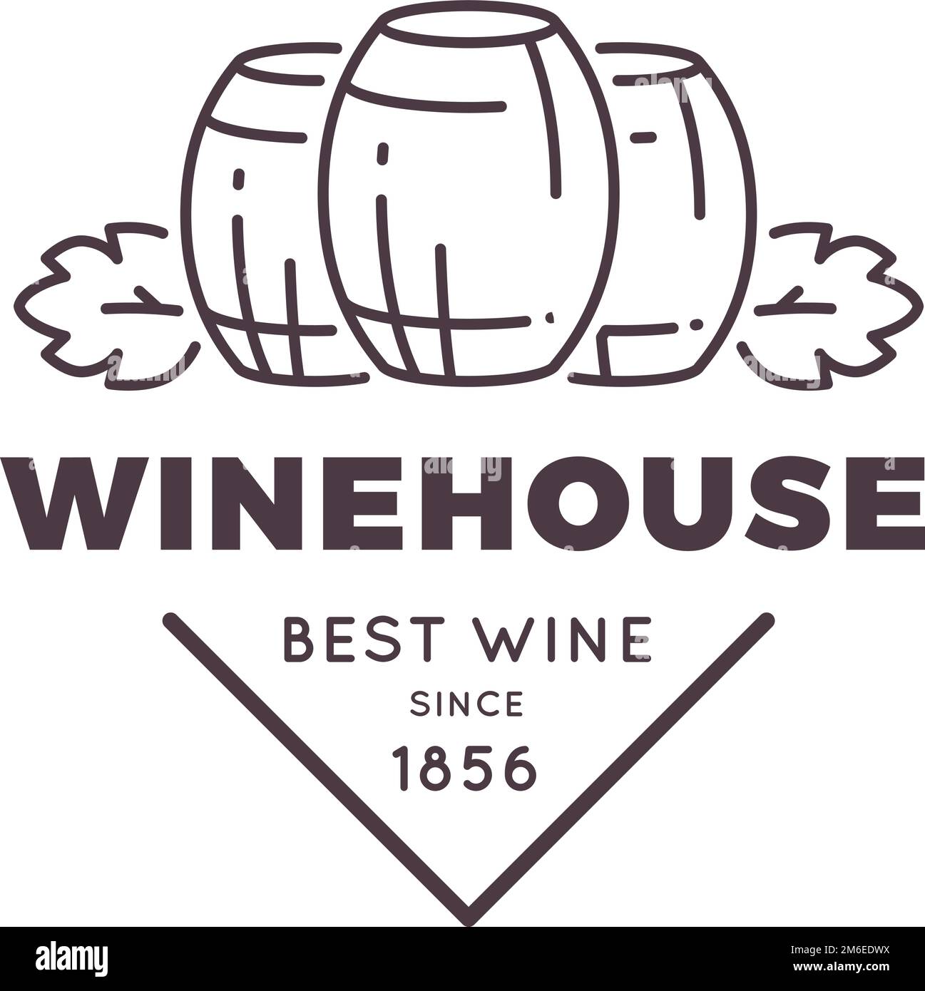 Etichetta Winehouse. Logo bottiglia. Produzione di bevande alcoliche Illustrazione Vettoriale