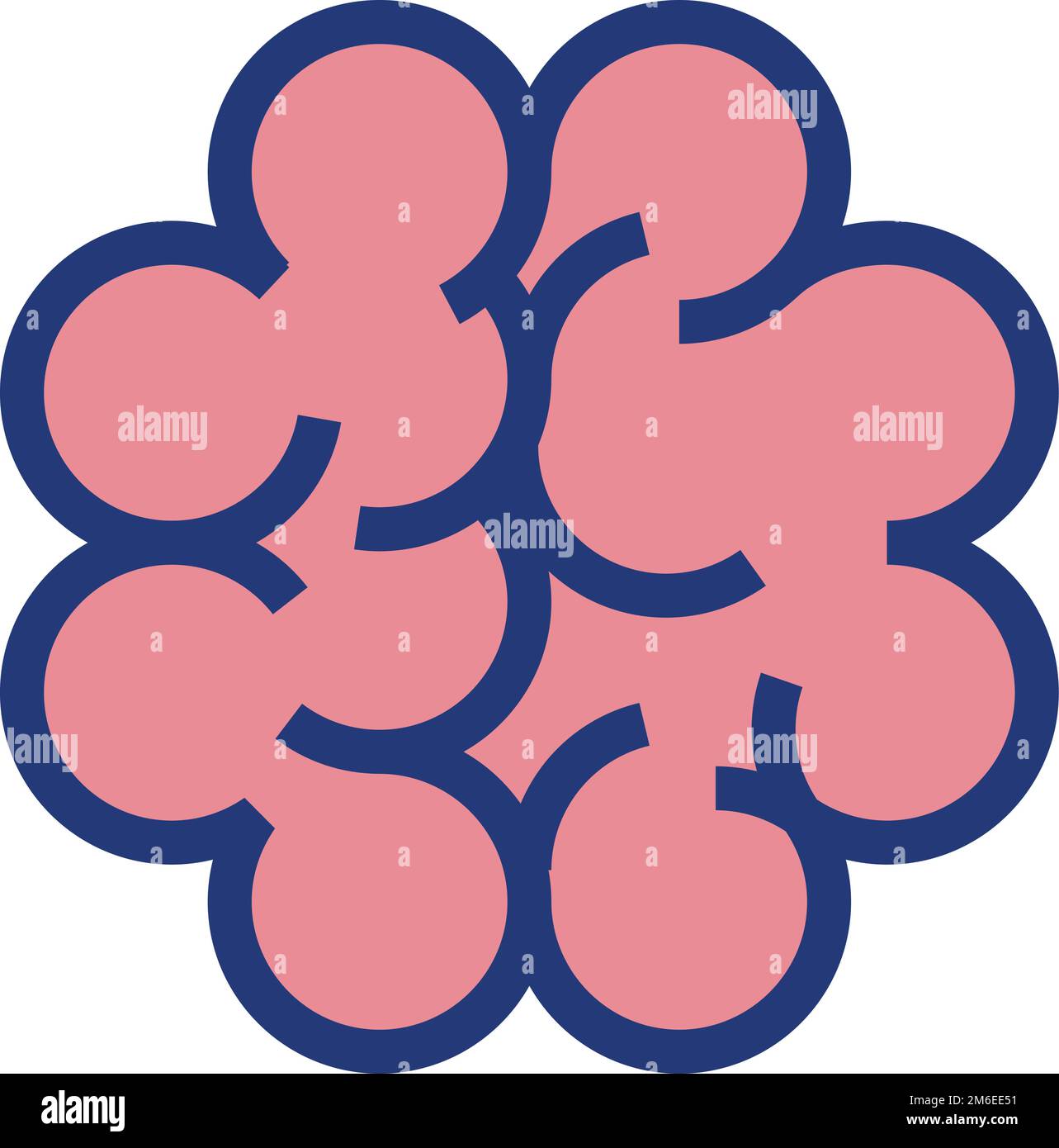 Icona cervello. Simbolo neurologico. Segno di colore intellect Illustrazione Vettoriale