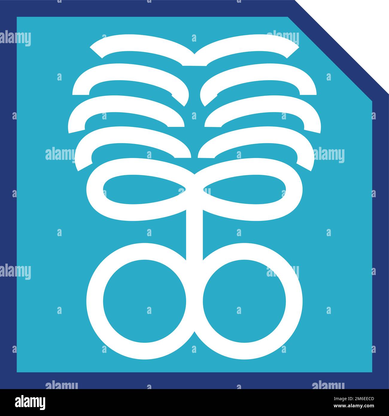 Icona a colori dell'immagine radiografica. Diagnostica ossea medica Illustrazione Vettoriale