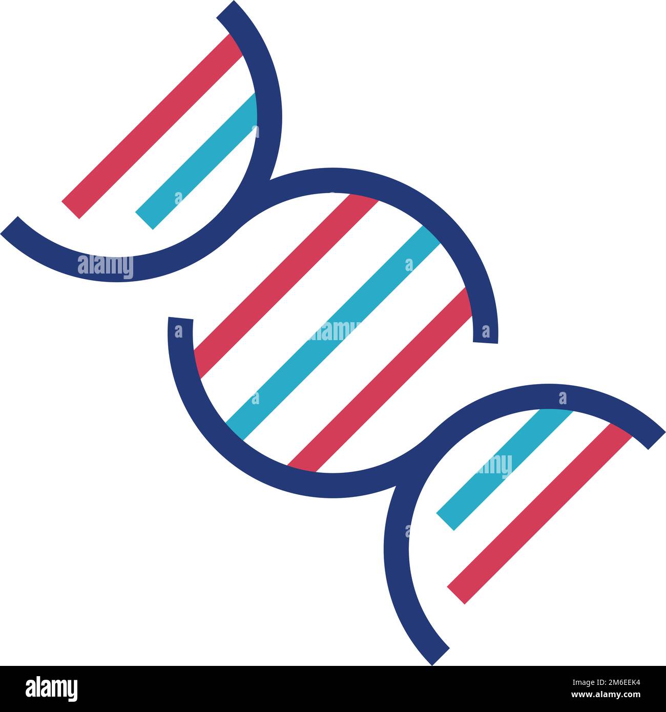 Icona dell'elica del DNA. Simbolo del genoma. Scienza genetica Illustrazione Vettoriale