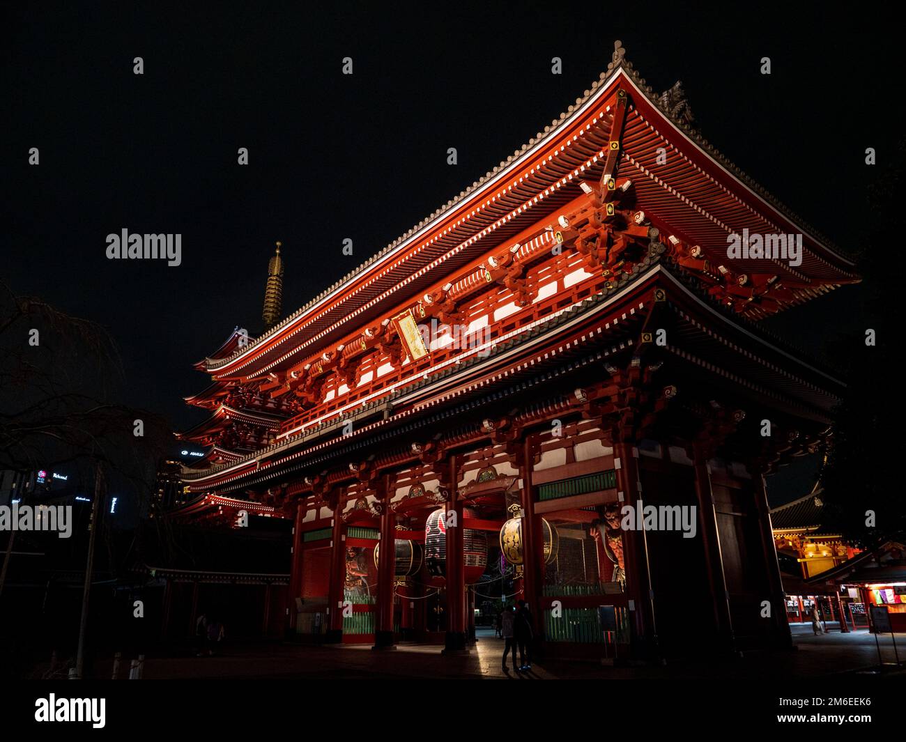 Tokyo, Giappone - 24.2.20: Sensoji in serata, con pochissimi visitatori presenti Foto Stock