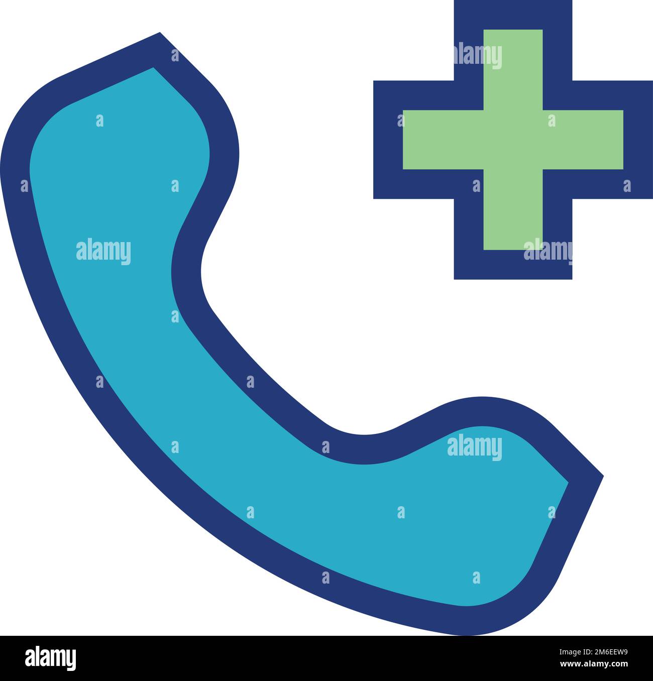 Icona a colori della linea di emergenza medica. Chiamata sanitaria Illustrazione Vettoriale