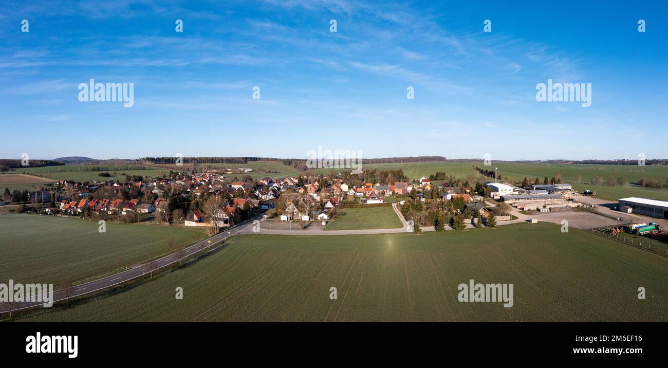 Luftbildaufnahme Siptenfelde im Harz Foto Stock