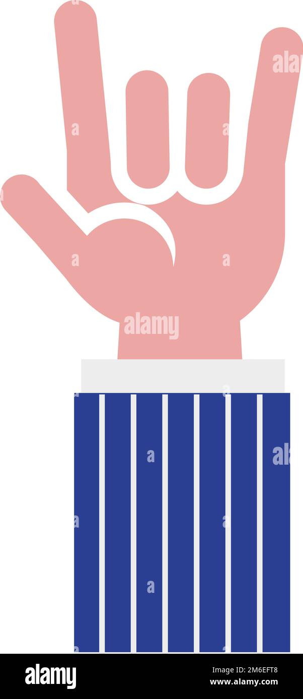 Dondolando la mano maschio. Icona del gesto di una palma per uomo d'affari Illustrazione Vettoriale