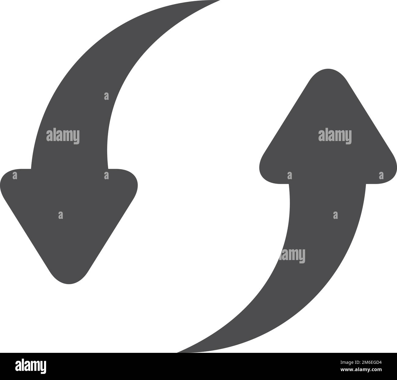 Icona Ripeti. Due frecce nere. Simbolo di sincronizzazione Illustrazione Vettoriale