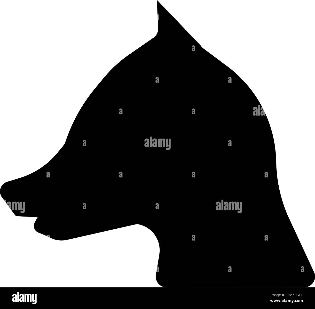 Icona della silhouette del cane nel profilo. Animale. Vettore modificabile. Illustrazione Vettoriale