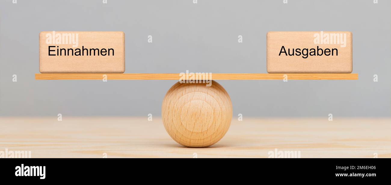 Ricavi e spese in saldo Foto Stock