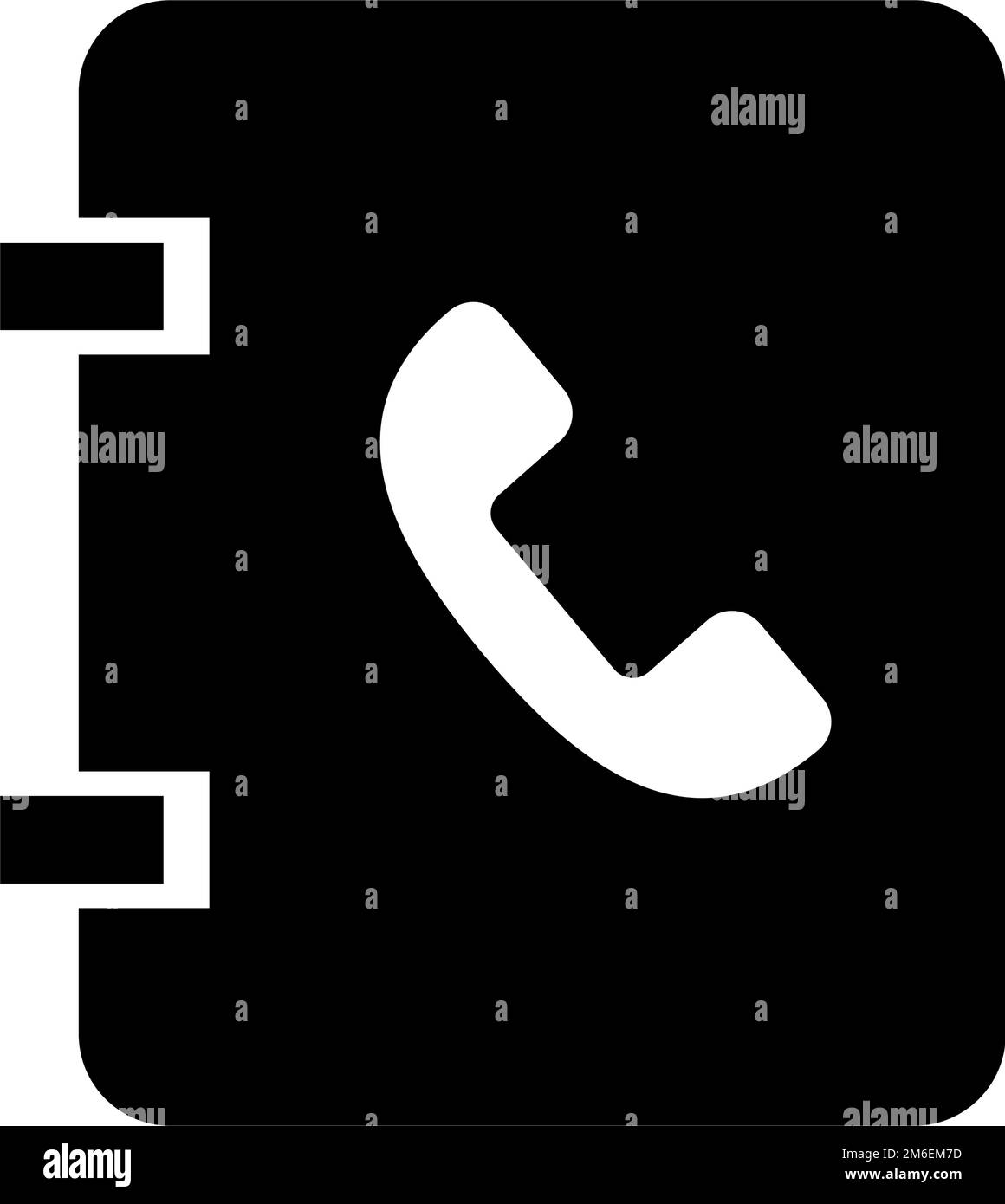 Icona della silhouette della rubrica telefonica. Contatto. Vettore modificabile. Illustrazione Vettoriale