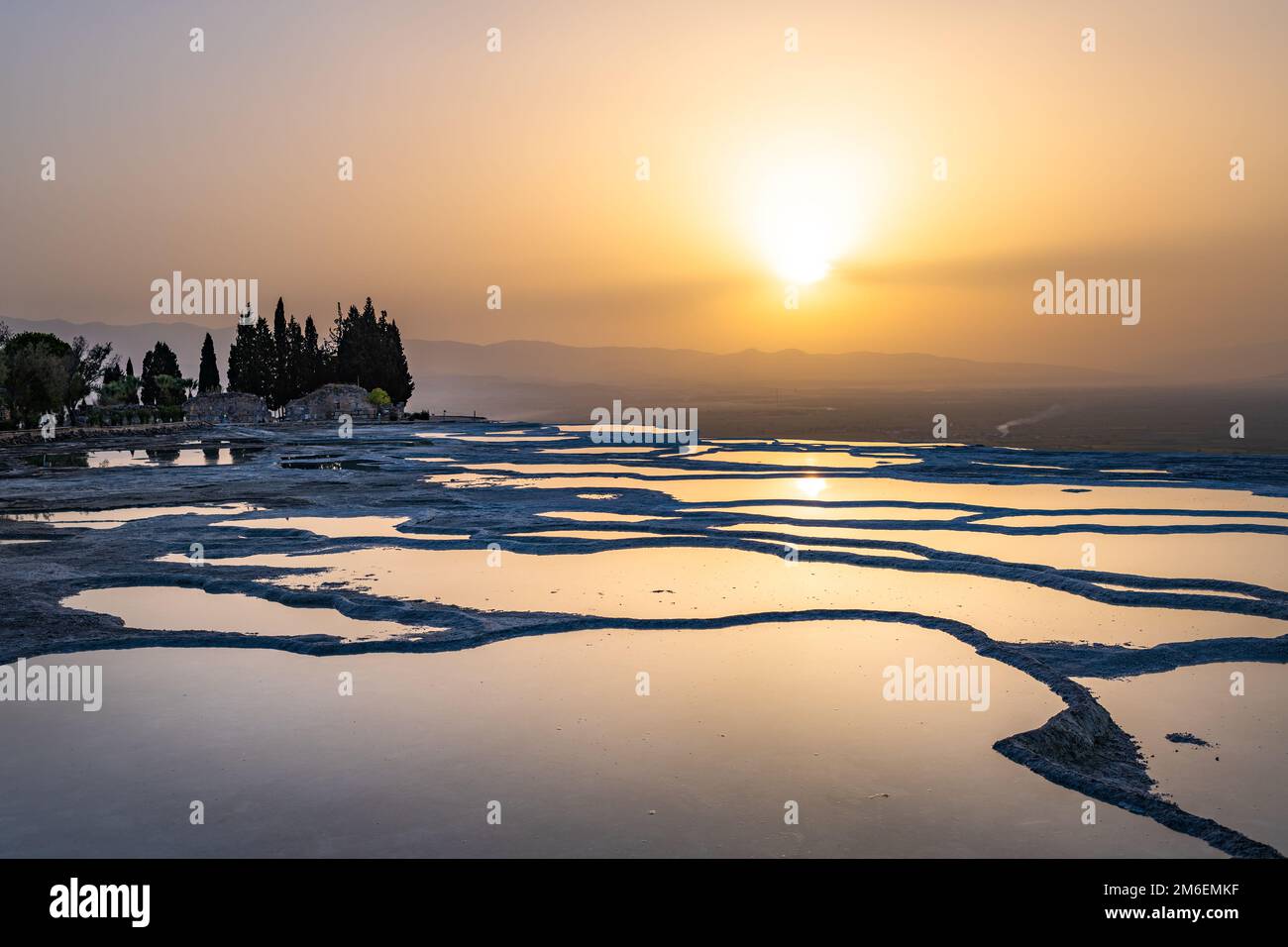 Sorgenti termali e terrazze di Pamukkale, Turchia Foto Stock