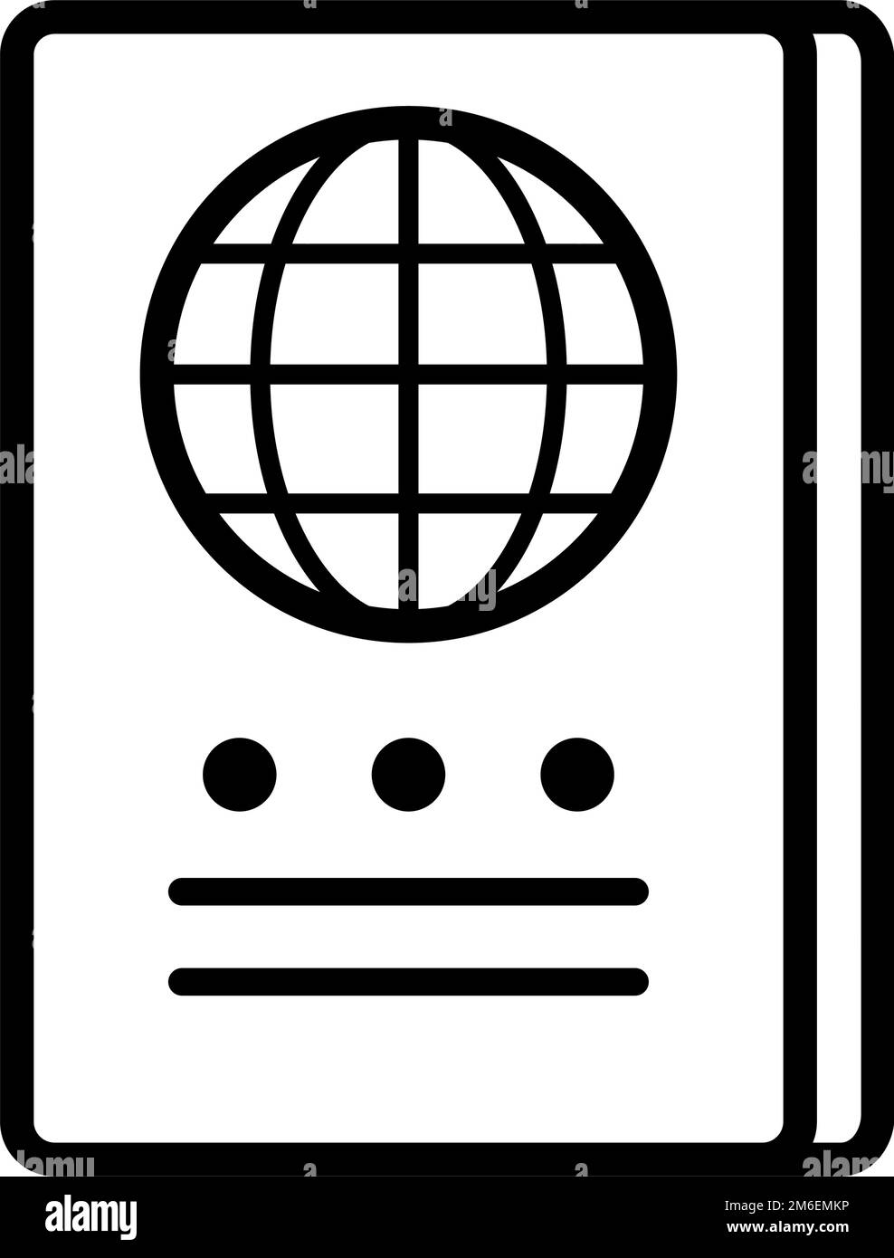 Passaporto. Prova di immigrazione. ID di viaggio internazionale. Vettore modificabile. Illustrazione Vettoriale
