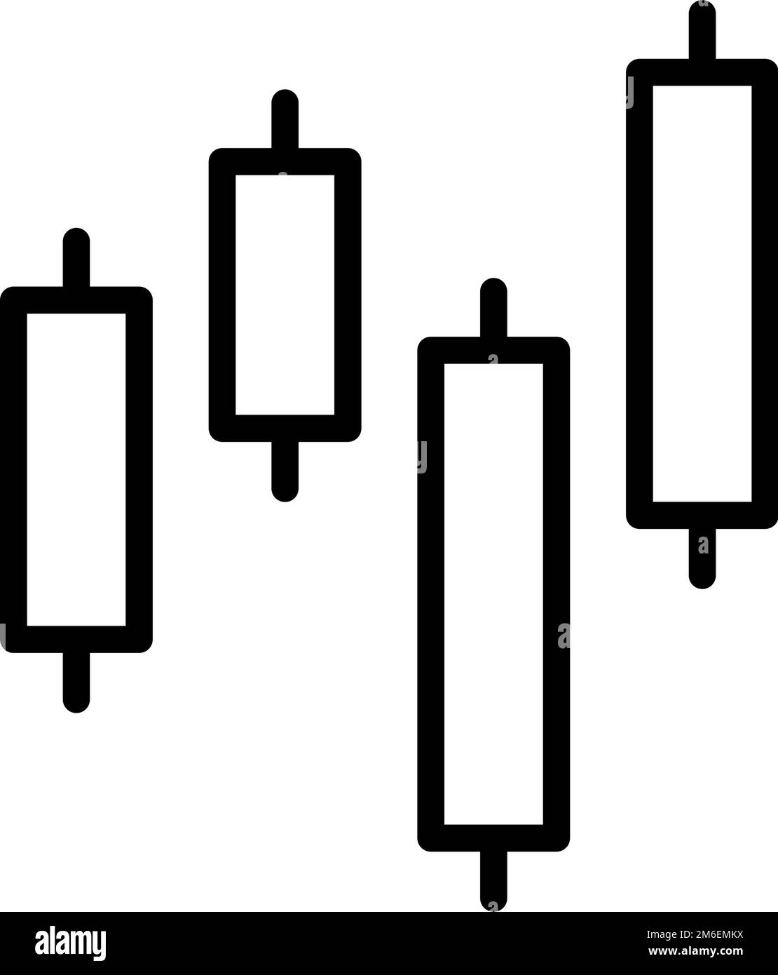 Semplice icona a forma di candela. Analisi degli investimenti. Vettore modificabile. Illustrazione Vettoriale