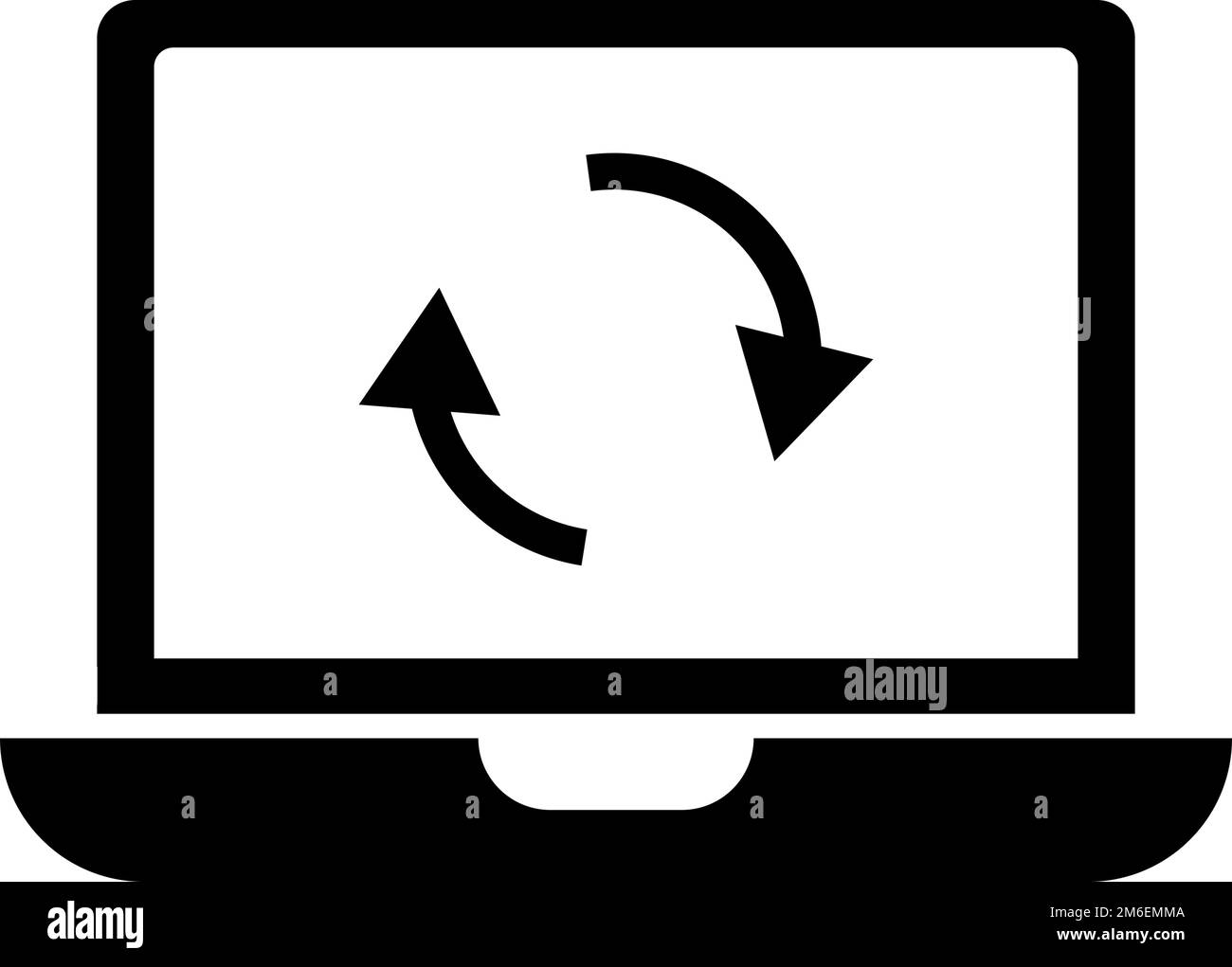 Ricaricamento del notebook. Riavvio del computer. Icona computer. Vettore modificabile. Illustrazione Vettoriale