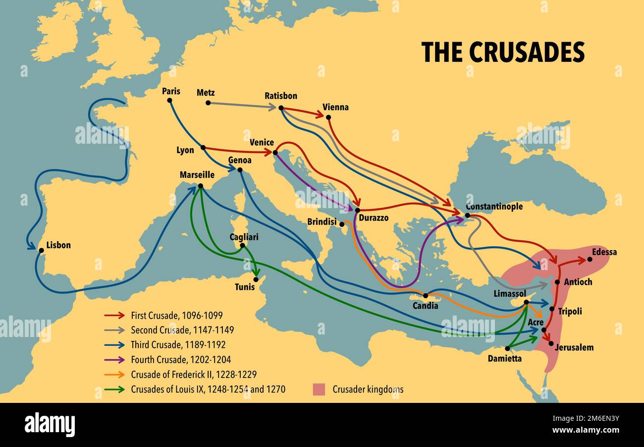 The crusades map immagini e fotografie stock ad alta risoluzione - Alamy