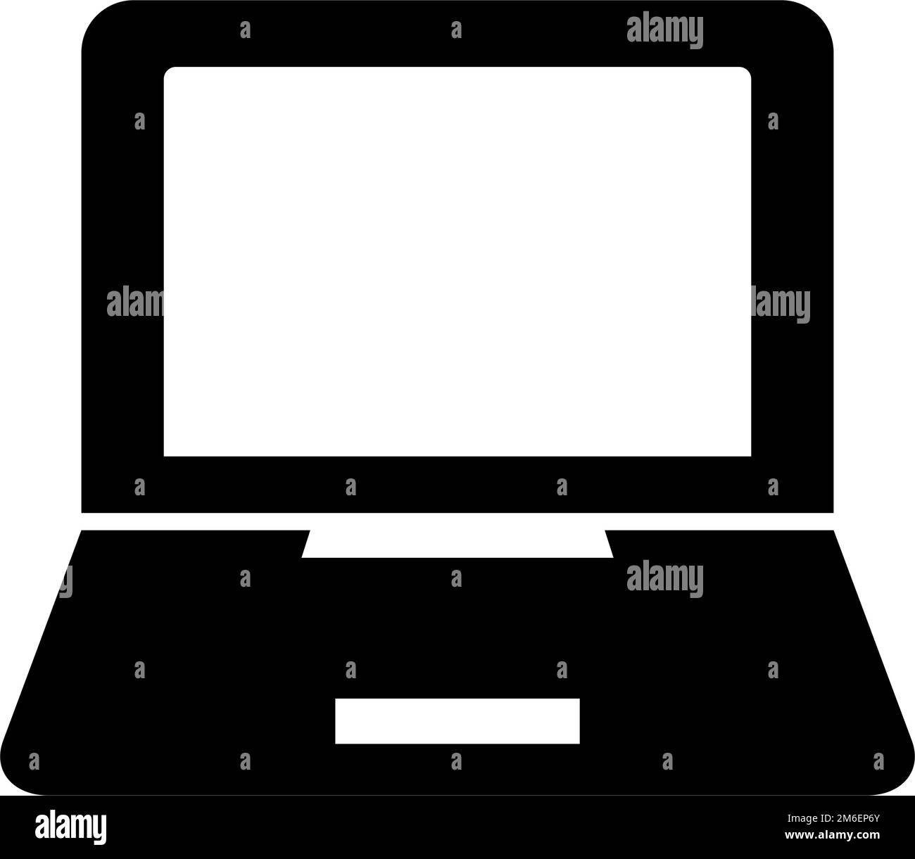 Icona della silhouette del notebook con trackpad. Vettore modificabile. Illustrazione Vettoriale