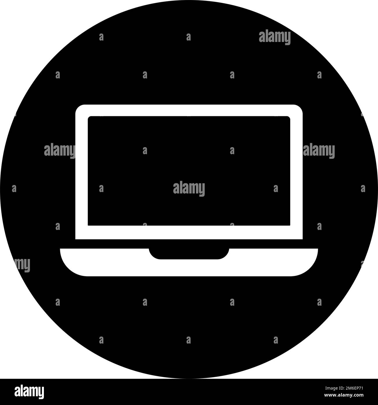 Icona rotonda del notebook. Computer. Vettore modificabile. Illustrazione Vettoriale