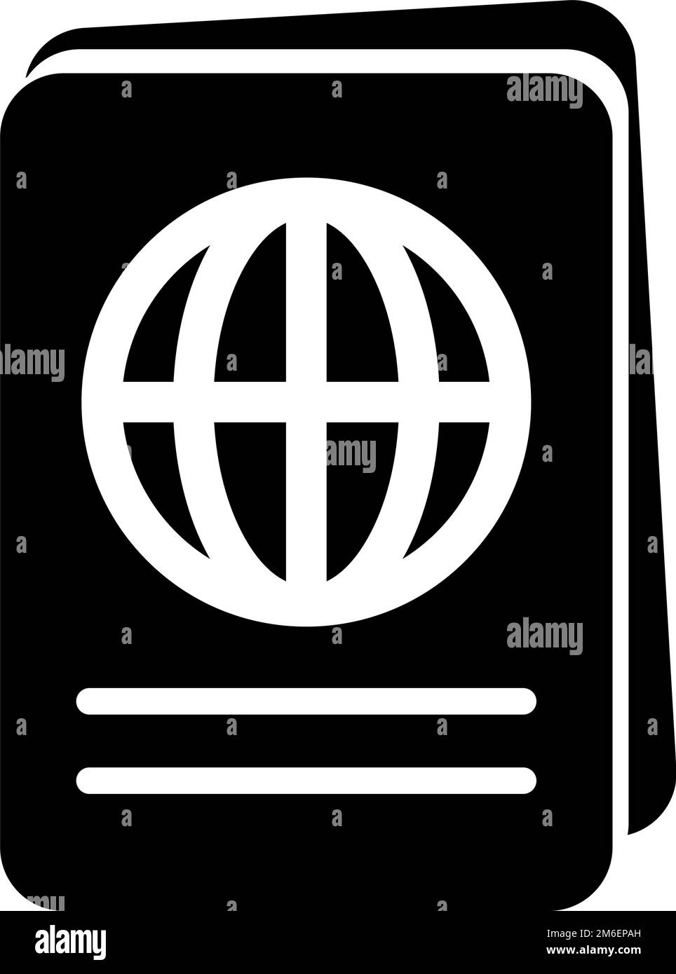 Icona della silhouette Passport. Carta d'identità per viaggi internazionali. In viaggio. Vettore modificabile. Illustrazione Vettoriale