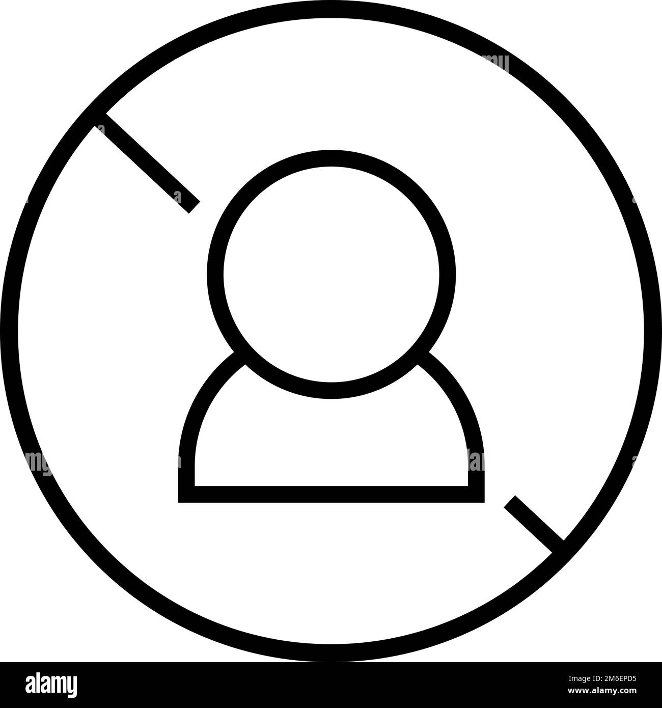 Semplice segnale di blocco da parte dell'utente. Nessun trasgressione o persone pericolose. Vettore modificabile. Illustrazione Vettoriale