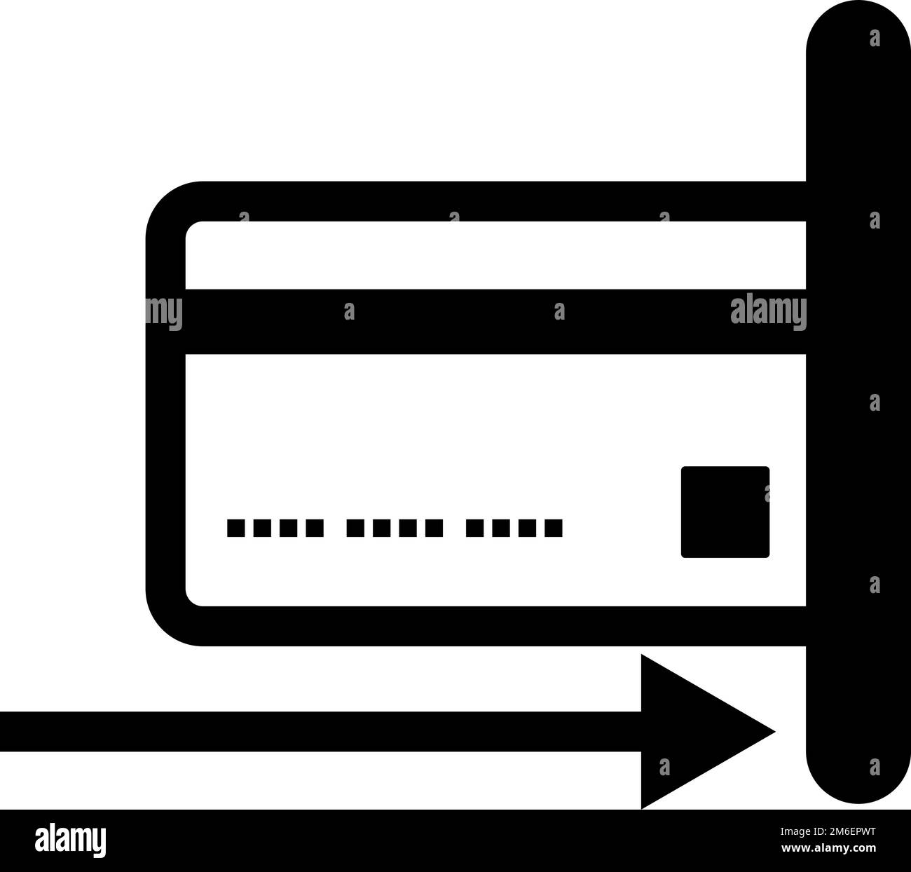 Inserimento della scheda. Slot di inserimento della scheda ATM. Vettore modificabile. Illustrazione Vettoriale