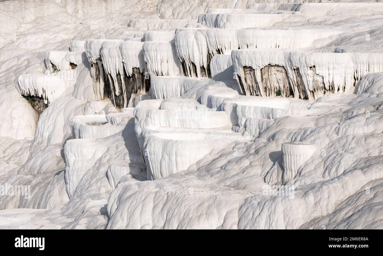 Sorgenti termali e terrazze di Pamukkale, Turchia Foto Stock