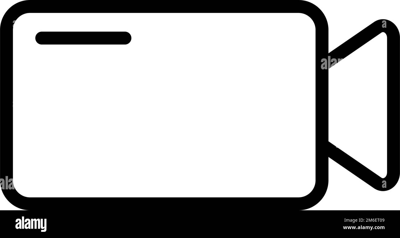 Videocamera semplice. Telecamera di registrazione. Vettore modificabile. Illustrazione Vettoriale
