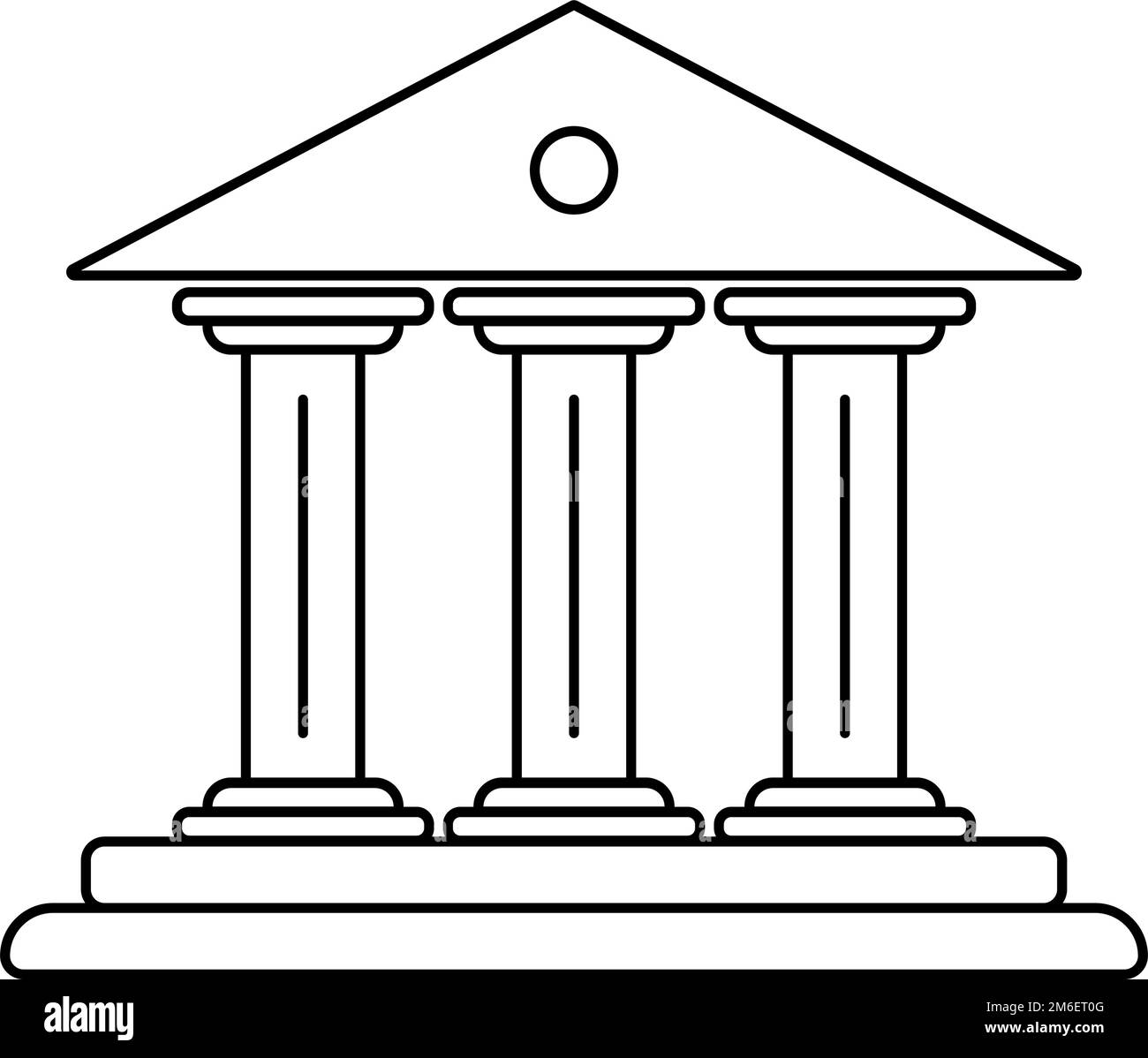 Tempio e antica rovina icona. Edificio storico. Vettore modificabile. Illustrazione Vettoriale