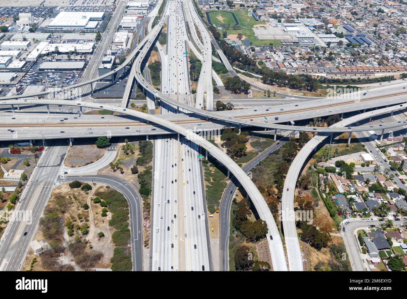 Century San Diego Freeway Highway Autobahn Amerika Los Angeles Verkehr StraÃŸen Luftbild Stadt Foto Stock