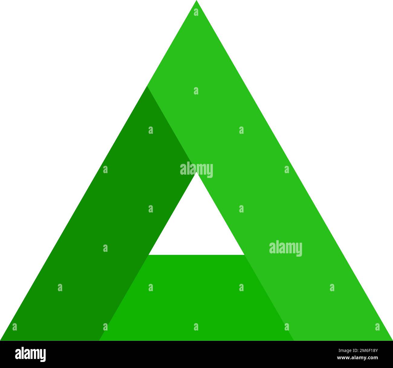 Moderno logo a triangolo verde. Vettore modificabile. Illustrazione Vettoriale