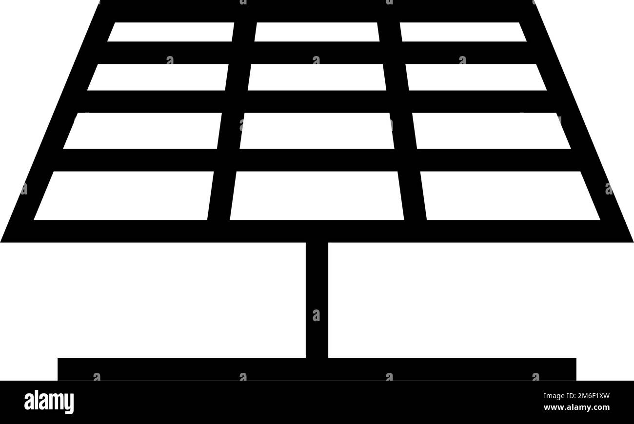 Icona del pannello solare fotovoltaico. Vettore modificabile. Illustrazione Vettoriale
