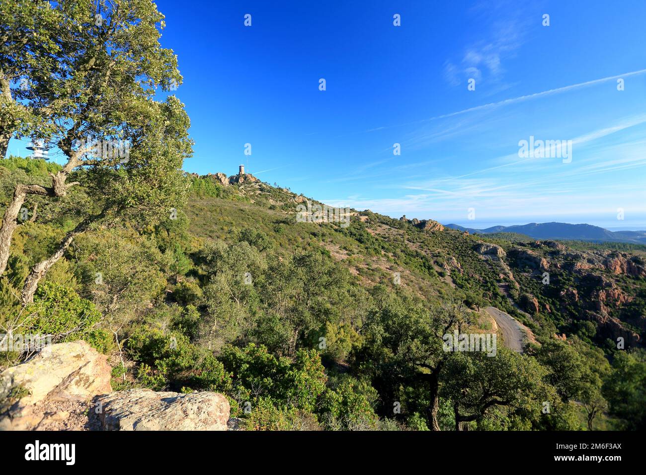 Vista dall'alto da Mont Vinaigre, Esterel, var, 83, PACA Foto Stock
