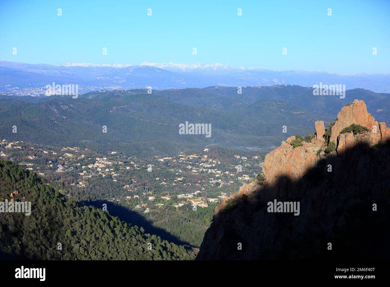 Vista dall'alto da Mont Vinaigre, Esterel, var, 83, PACA Foto Stock