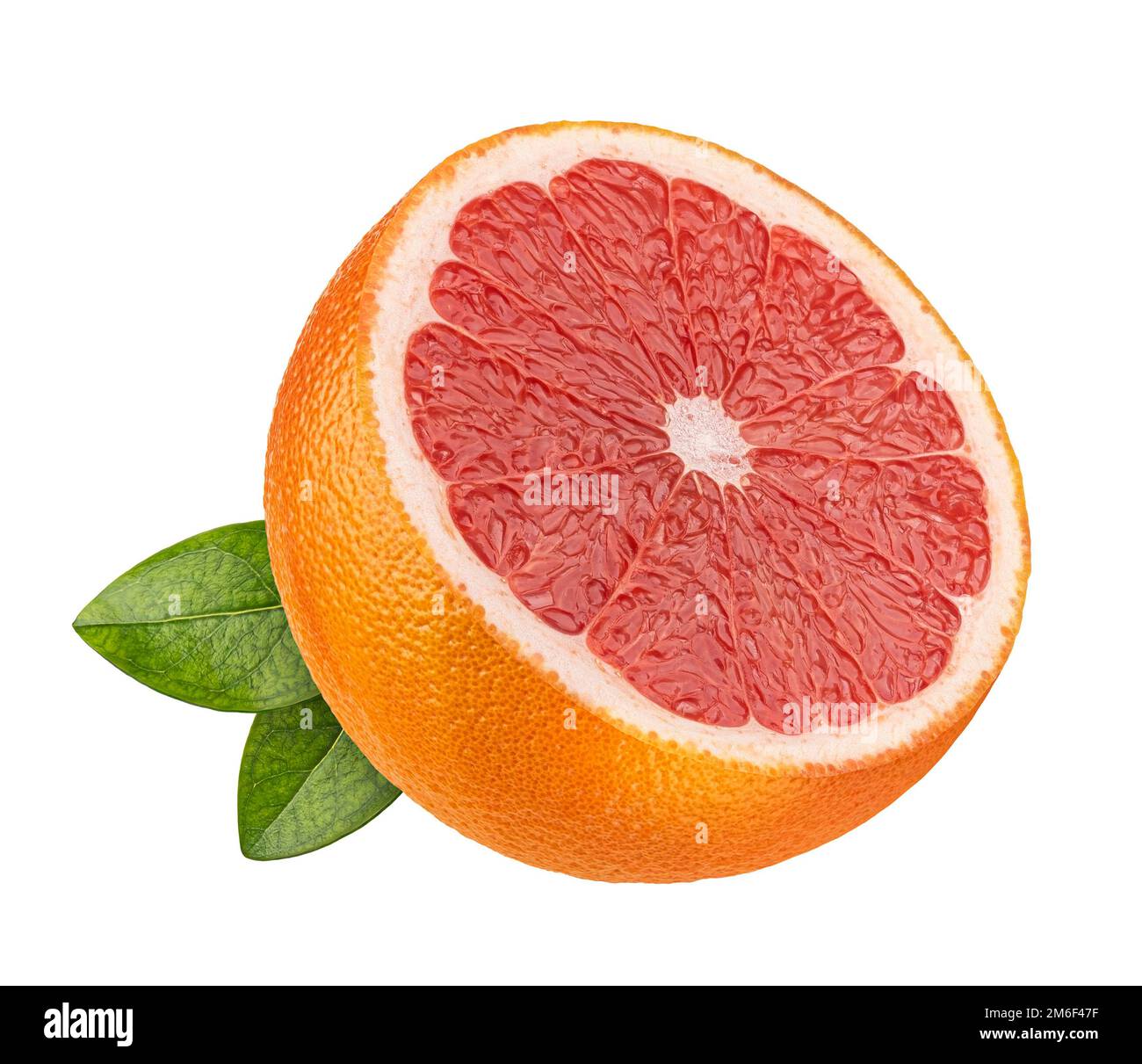 Pompelmo mezzo isolato su sfondo bianco Foto Stock