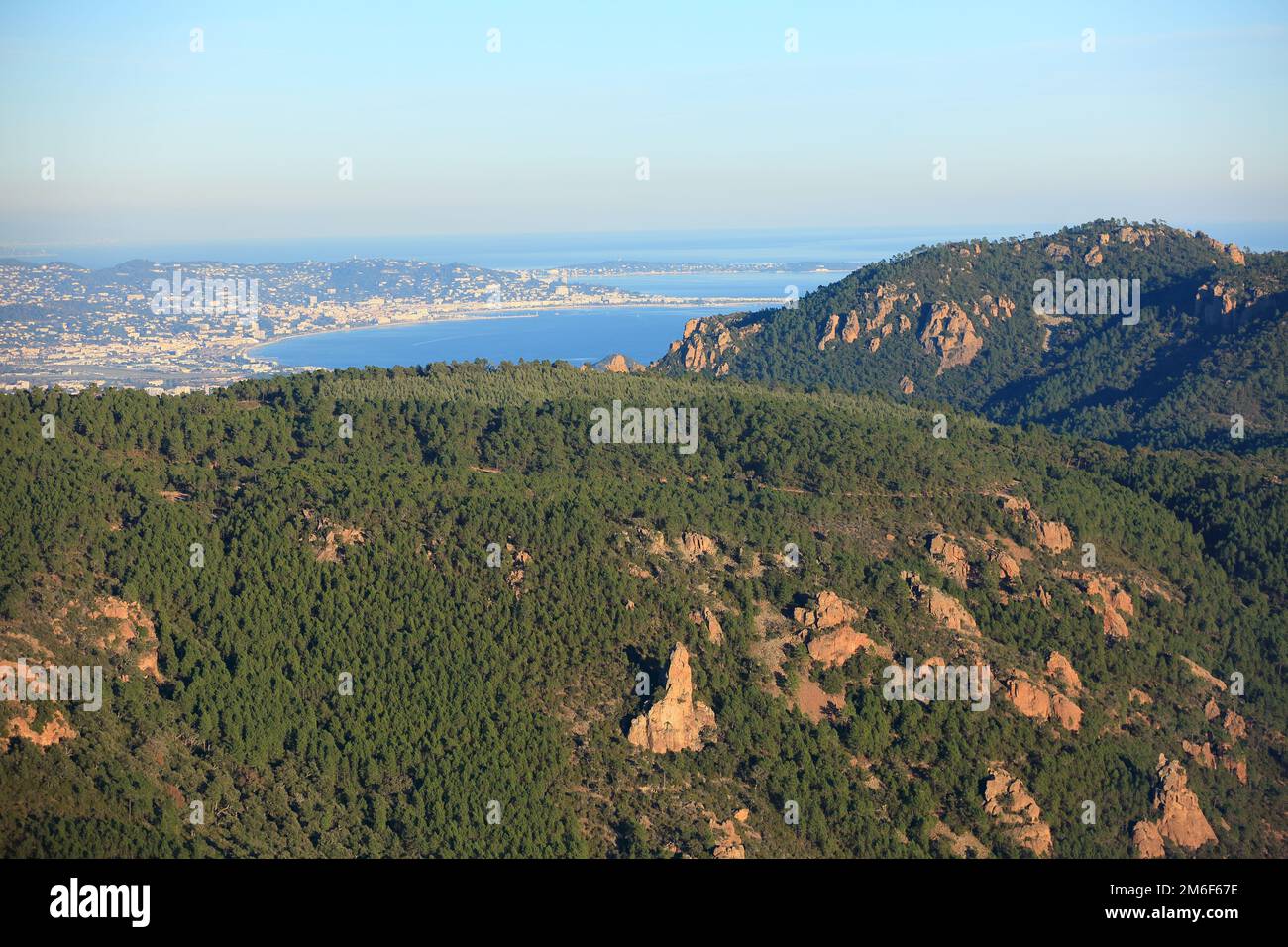 Vista dall'alto da Mont Vinaigre, Esterel, var, 83, PACA Foto Stock