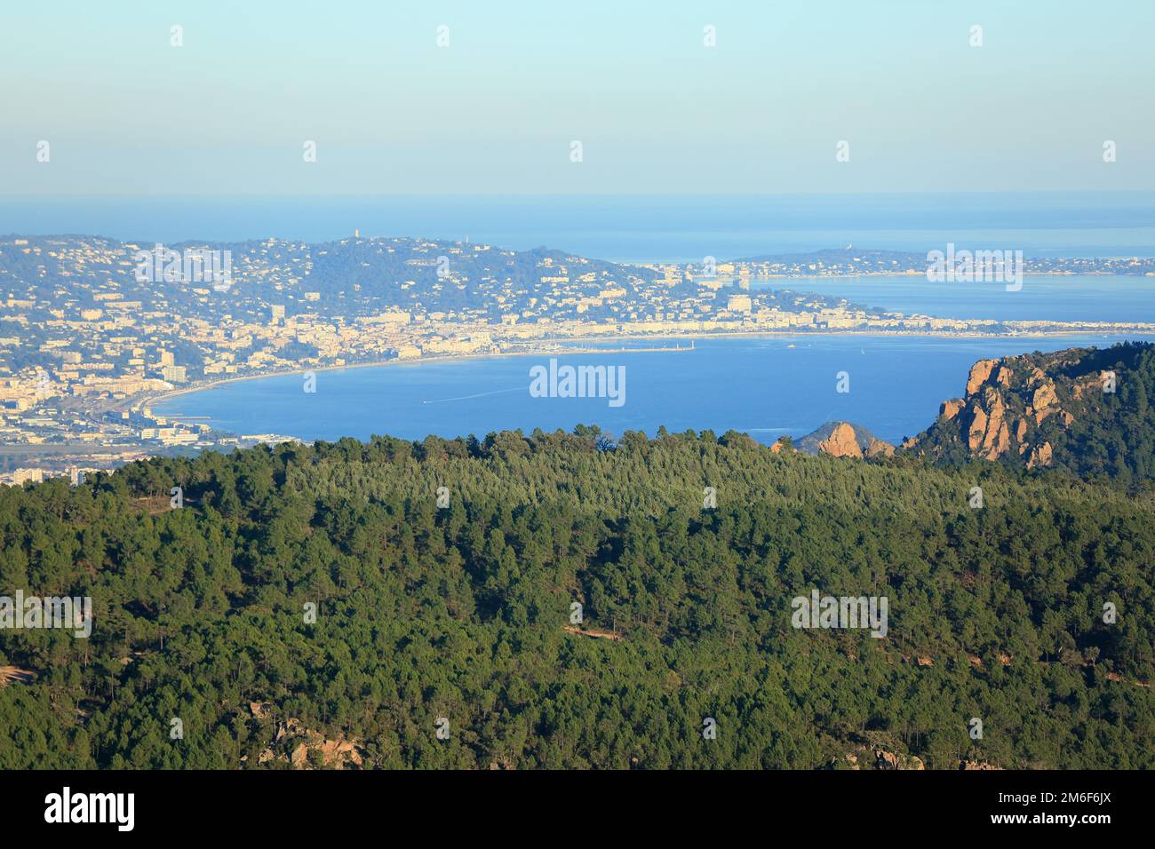 Vista dall'alto da Mont Vinaigre, Esterel, var, 83, PACA Foto Stock