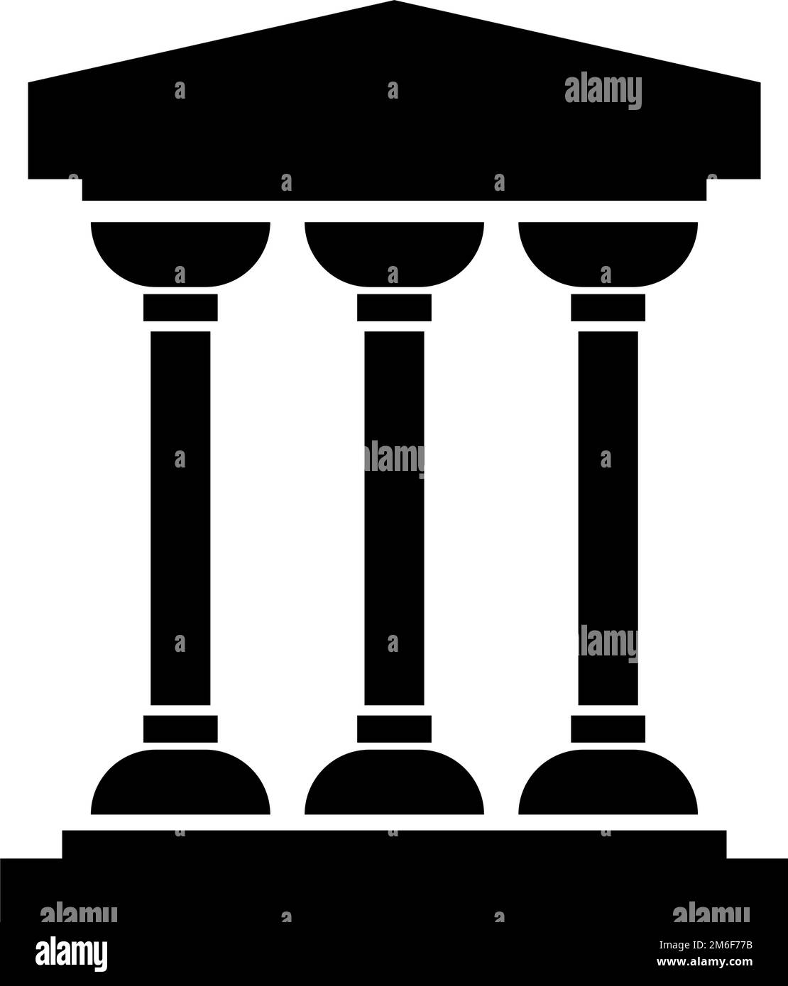 Museo e Tempio icona. Architettura greca storica. Patrimonio. Vettore modificabile. Illustrazione Vettoriale