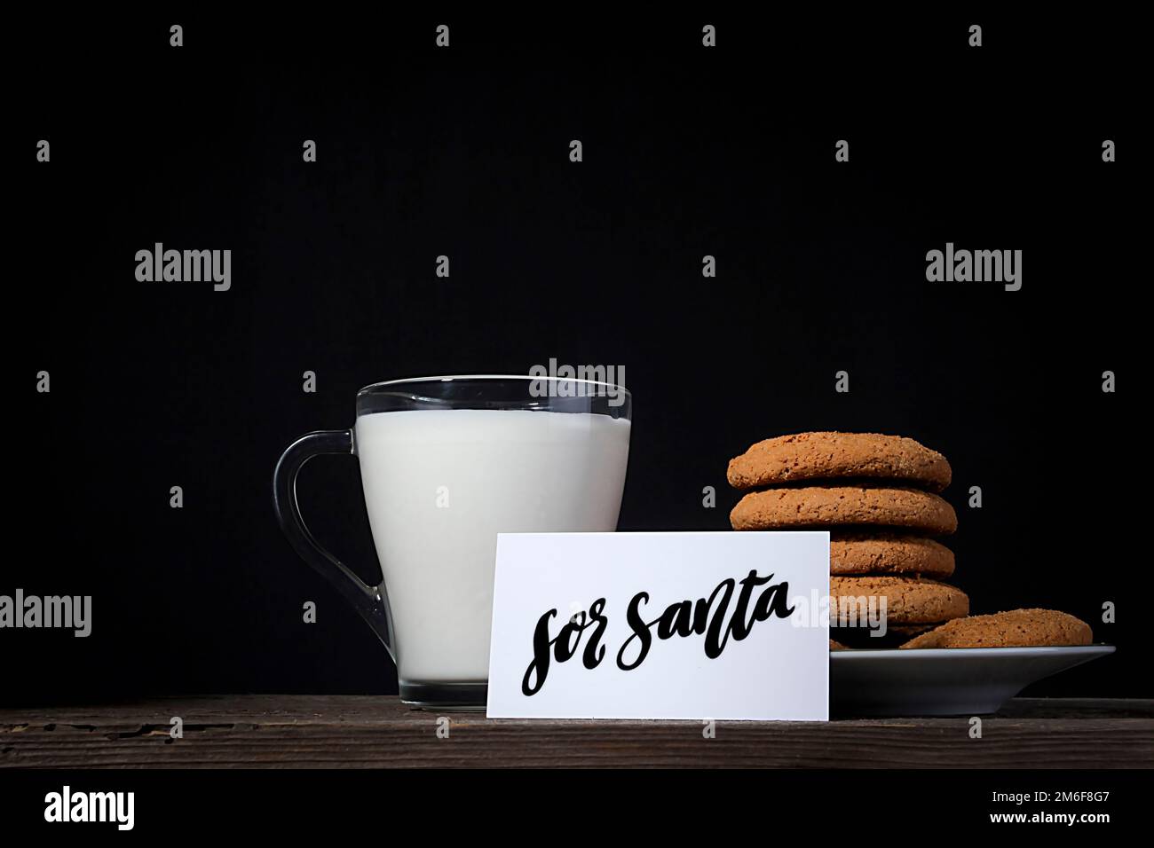 Biscotti e latte per Santa Foto Stock