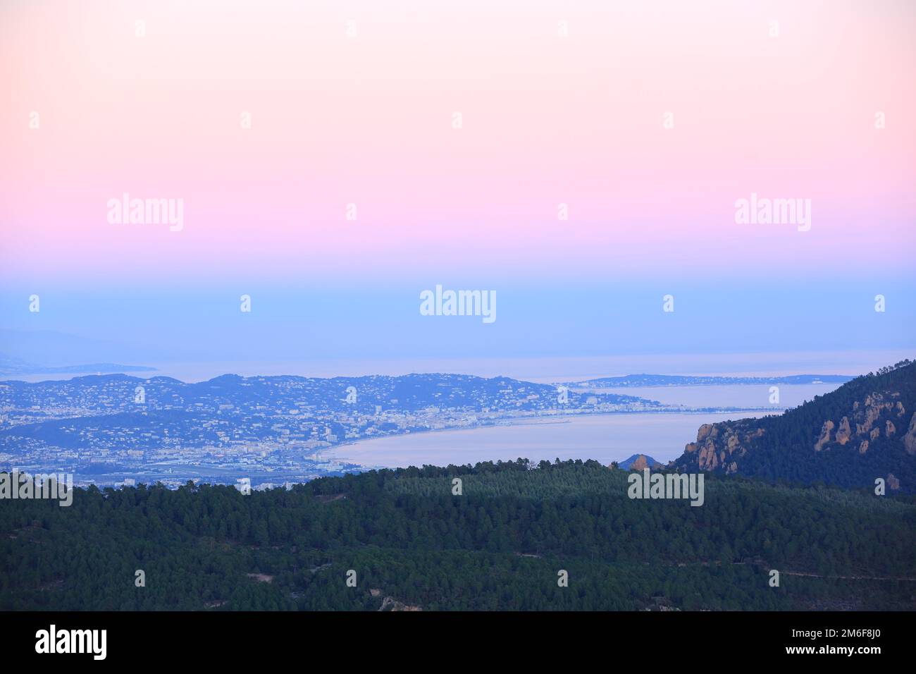 Vista dall'alto da Mont Vinaigre, Esterel, var, 83, PACA Foto Stock