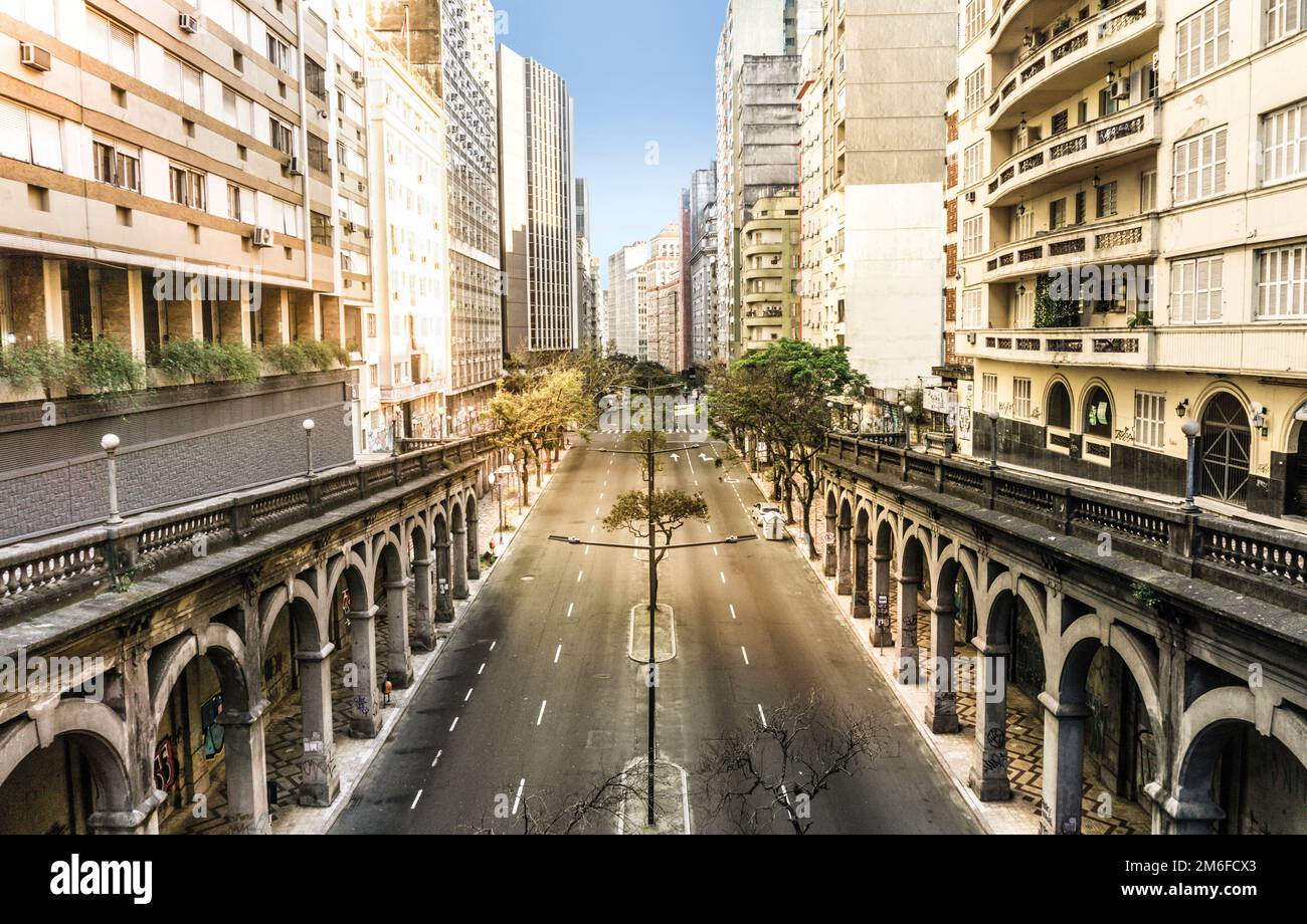 Viaduto Otávio Rocha, Porto Alegre, Brasile Foto Stock