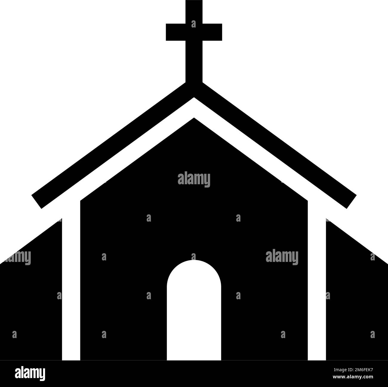 Icona della silhouette della chiesa. Cappella. Cristiano. Vettore modificabile. Illustrazione Vettoriale