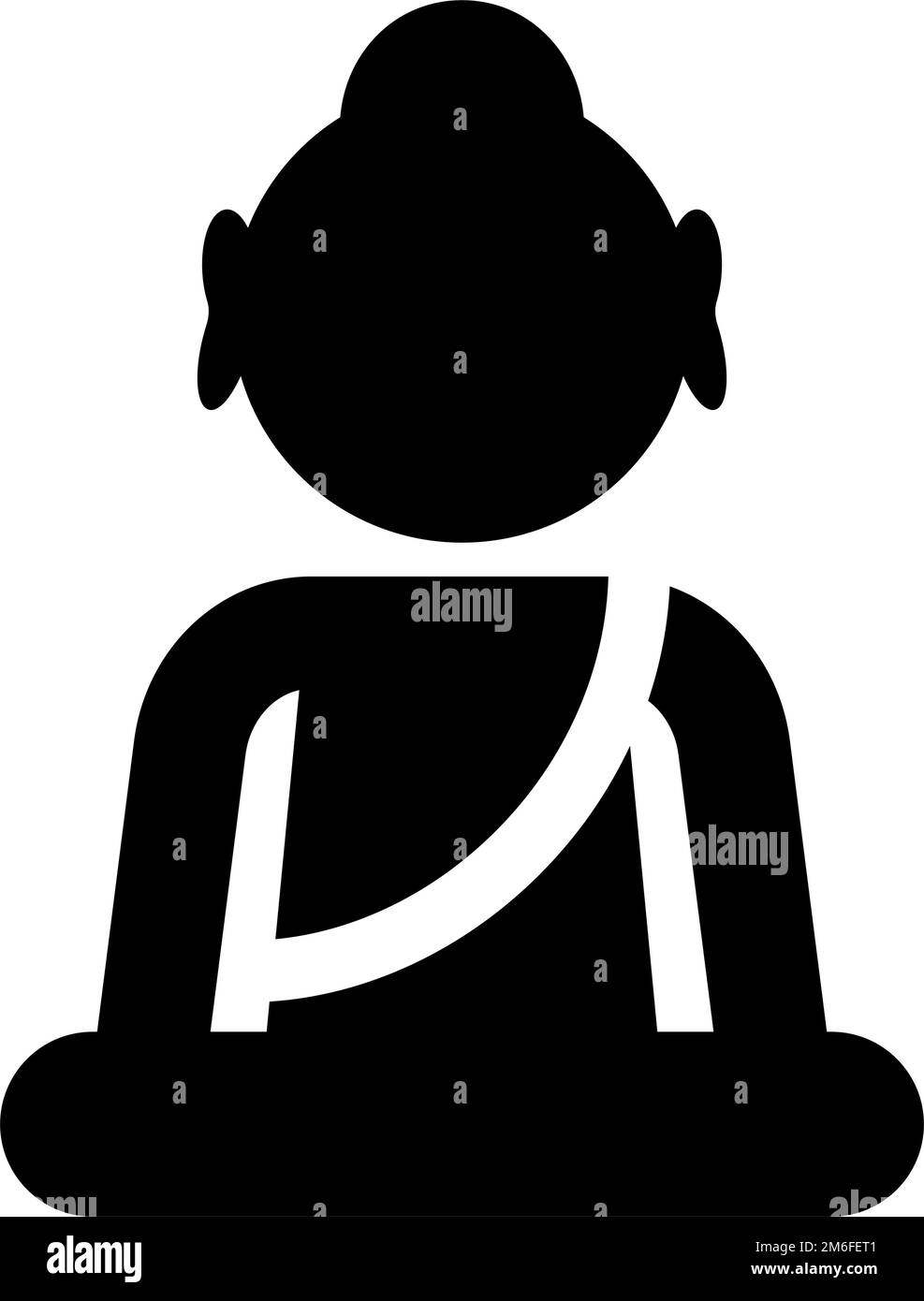 Icona della silhouette di Buddha. Buddismo. Vettore modificabile. Illustrazione Vettoriale