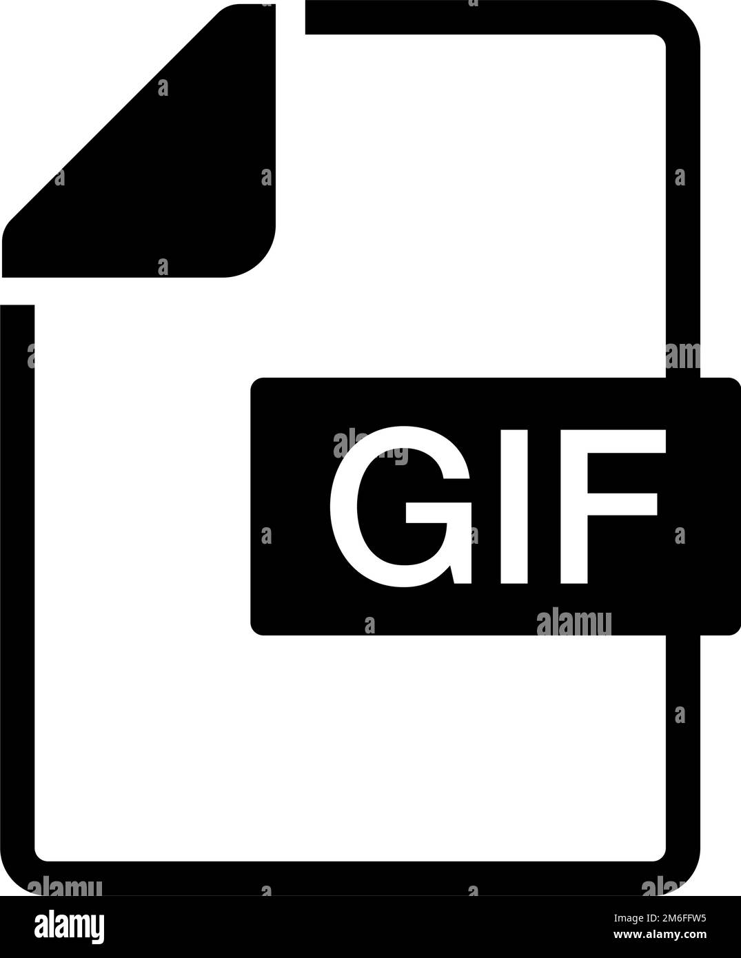 Semplice icona del file GIF. Estensione. Vettore modificabile. Illustrazione Vettoriale