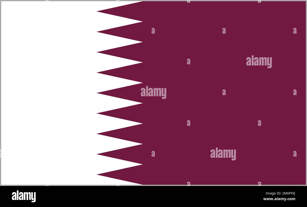Icona della bandiera del Qatar. Bandiera nazionale. Vettore modificabile. Illustrazione Vettoriale