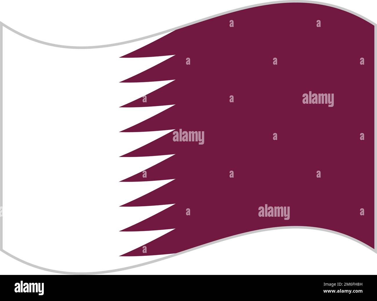 Icona della bandiera Qatar. Vettore modificabile. Illustrazione Vettoriale